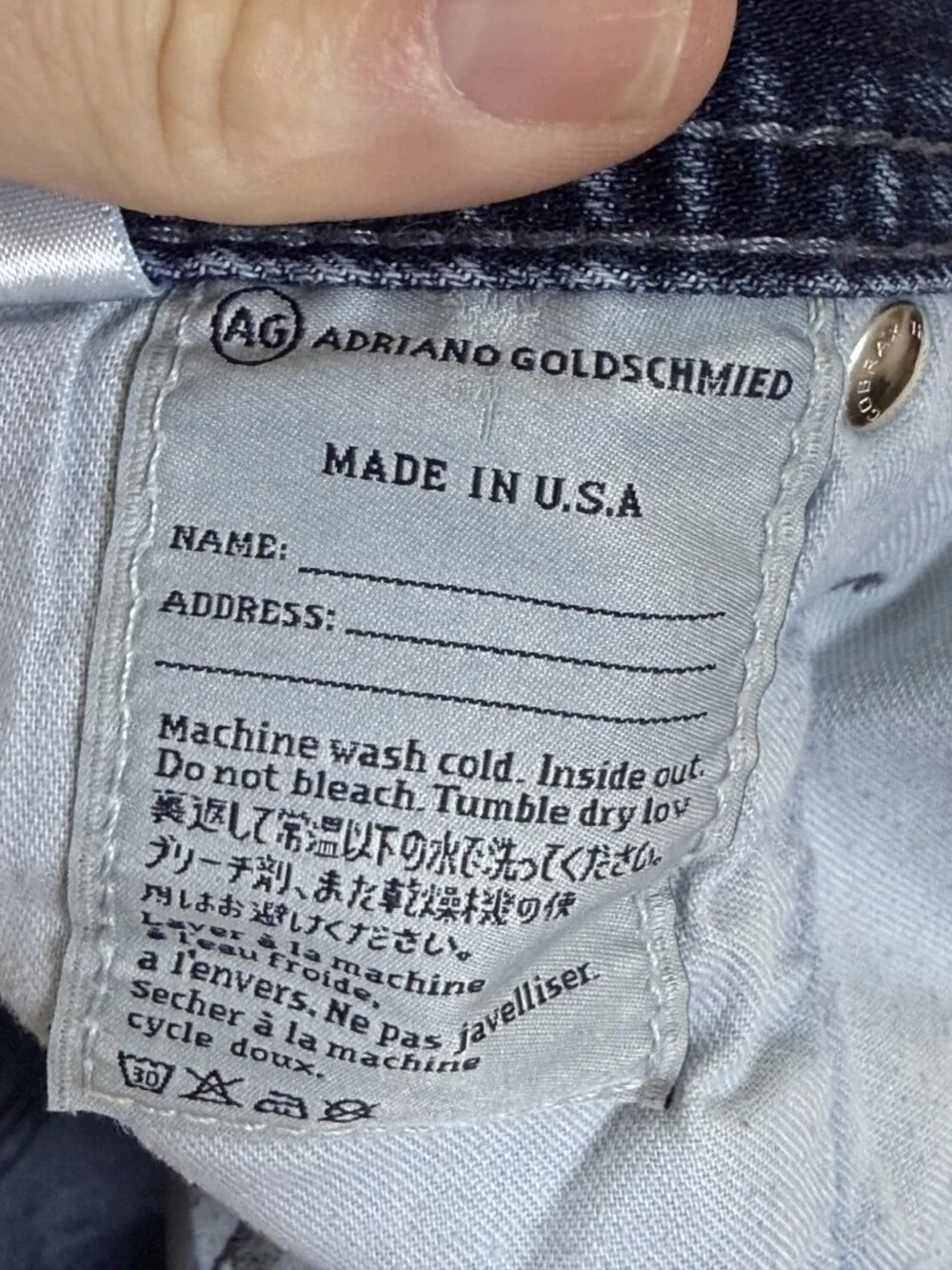 AG Adriano Goldschmied The Protege Straight Leg Jeans Dark Wash 32x34
